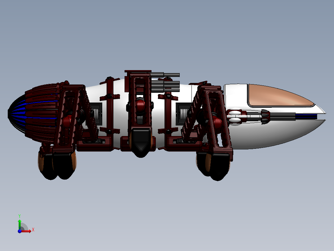 ZDH-JIXS-005 蜘蛛机器人 3D模型前视图