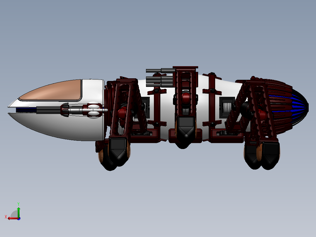 ZDH-JIXS-005 蜘蛛机器人 3D模型后视图