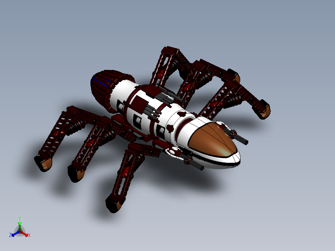 ZDH-JIXS-005 蜘蛛机器人 3D模型正等轴测图