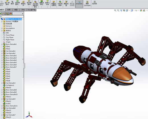 ZDH-JIXS-005 蜘蛛机器人 3D模型缩略图