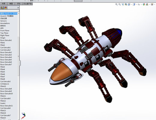 ZDH-JIXS-005 蜘蛛机器人 3D模型缩略图