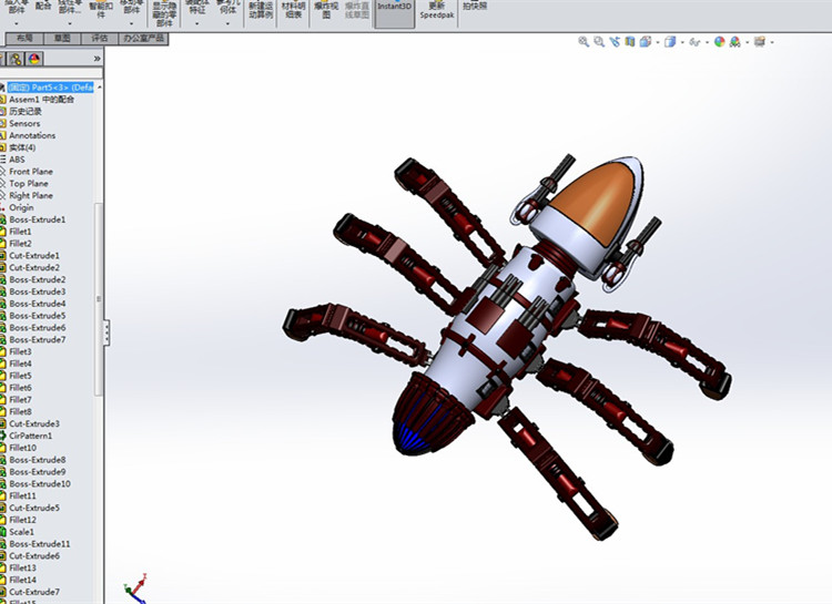 ZDH-JIXS-005 蜘蛛机器人 3D模型