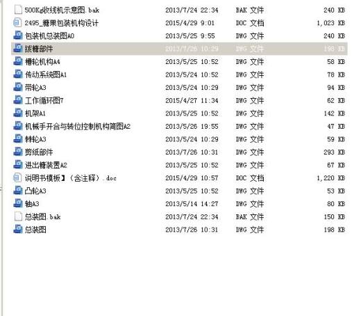 颗粒状糖果包装机 包含CAD图纸和说明文档参考缩略图