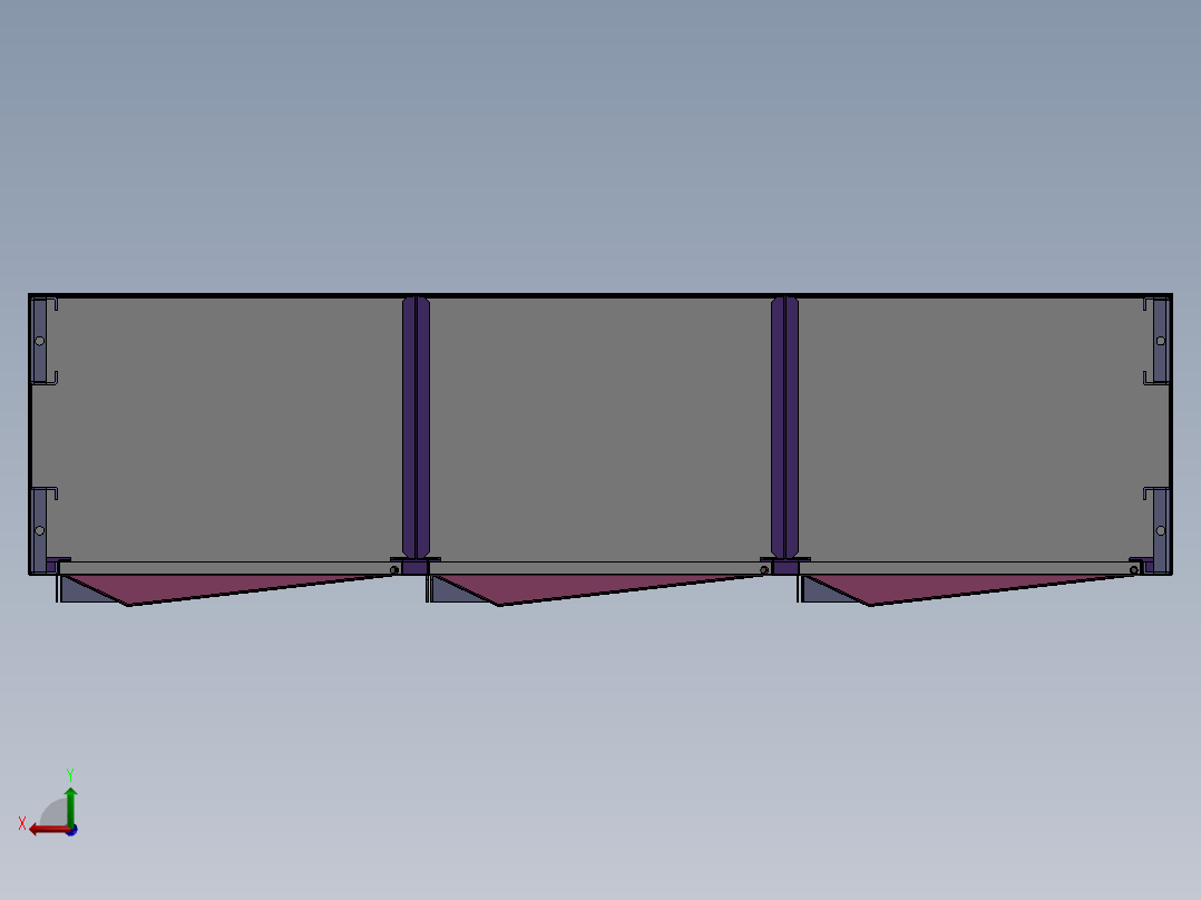 钣金箱组合柜后视图