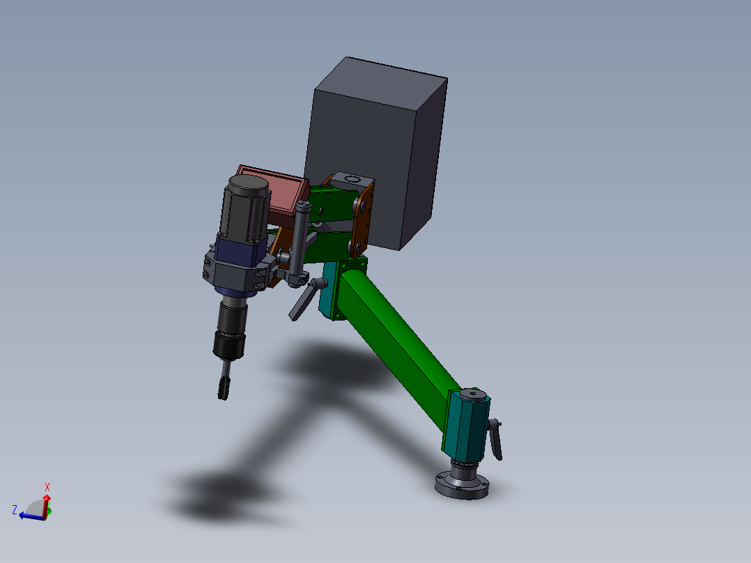 2款手动钻孔攻丝一体机3d图纸 折臂悬臂式伺服钻孔攻丝机3d模型