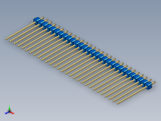 彩色公头100mil（2.54mm）系列-DS1021_blue_1x29p_100mil_Type19_rev1.0正等轴测缩略图