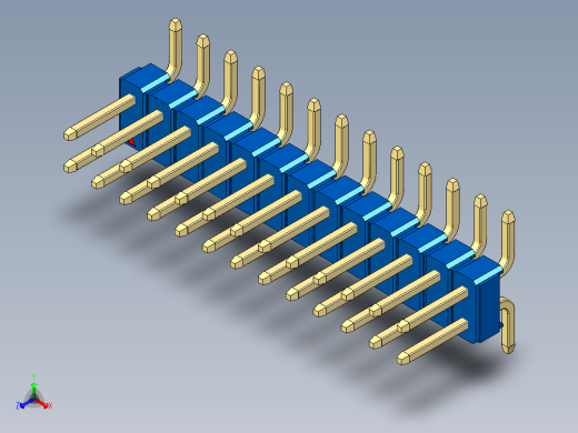 彩色公排针 100mil 2.54mm 系列-DS1022_blue_26p_100mil_TypeSMT_rev1.0