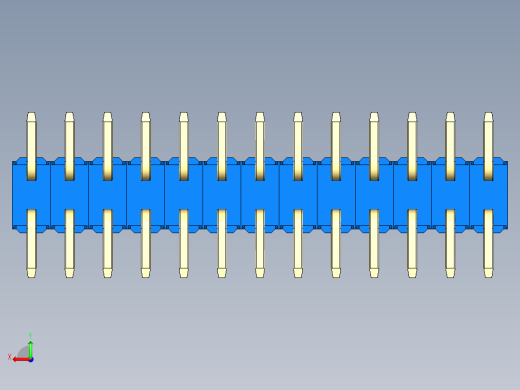 彩色公排针 100mil 2.54mm 系列-DS1022_blue_26p_100mil_TypeSMT_rev1.0后视缩略图