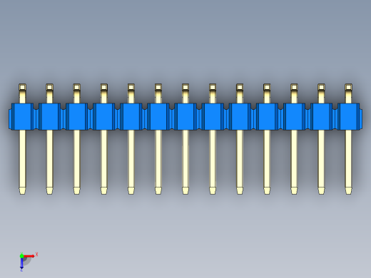 彩色公排针 100mil 2.54mm 系列-DS1022_blue_26p_100mil_TypeSMT_rev1.0俯视缩略图