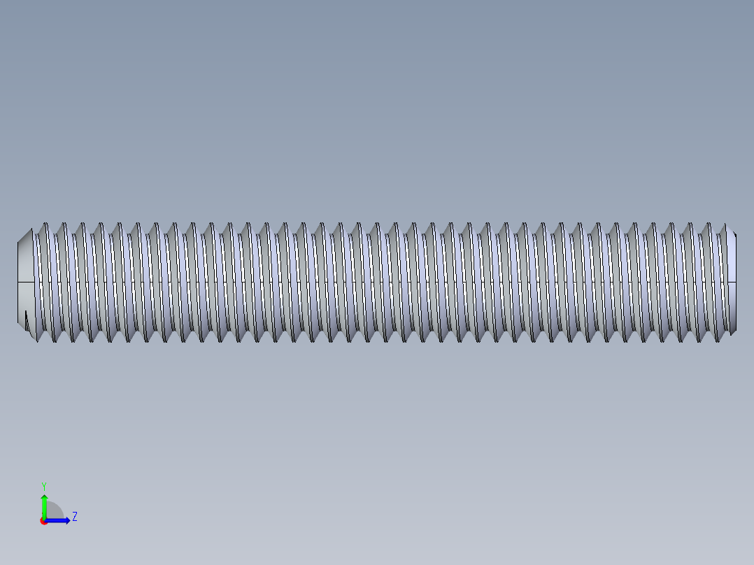 UNC 平头紧定螺钉-UNC SET SCREW 0.500 x3.000.STEP左视图