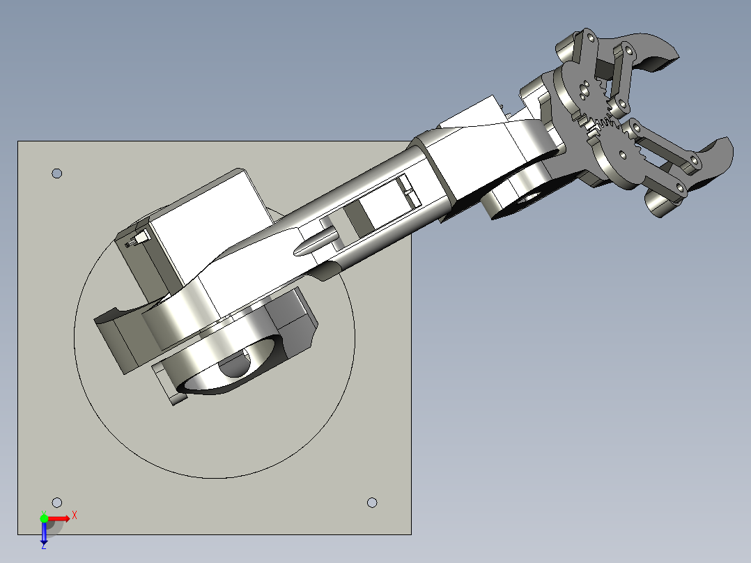 六自由度高精度机械臂机械手俯视图