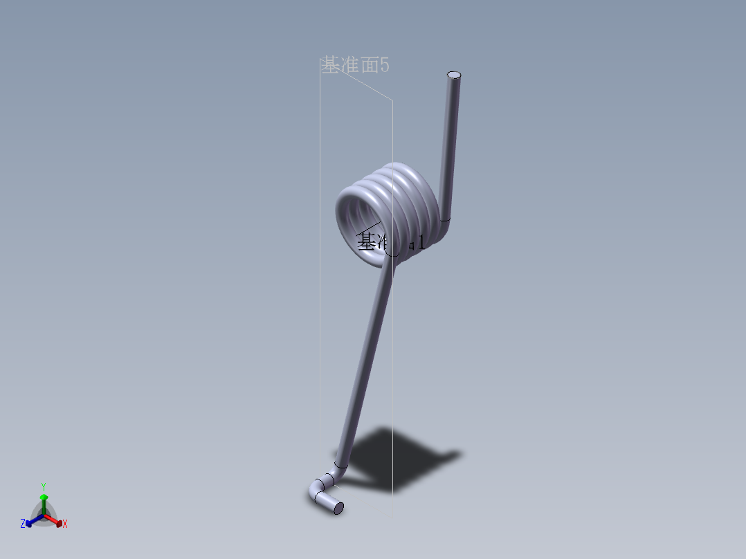 扭转弹簧右正等轴测图