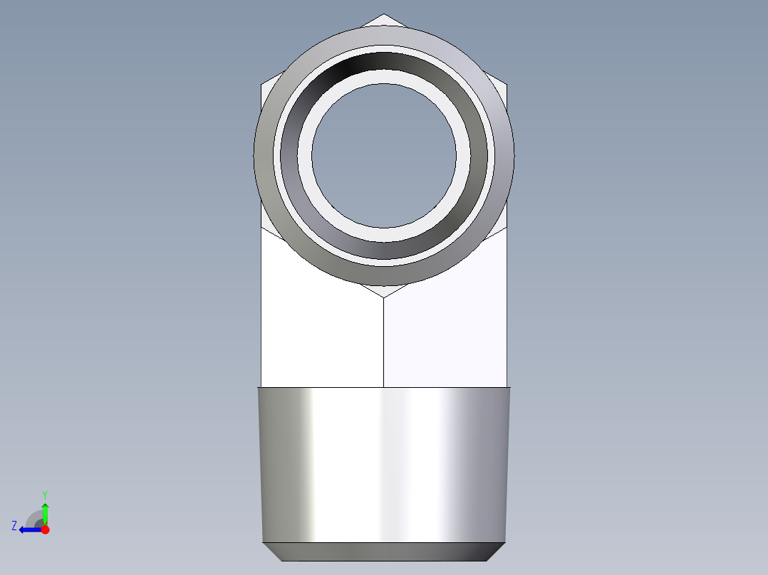 卡套式工业通用硬管接头EO_Male_stud_run_tee_TE12LRCFX右视图