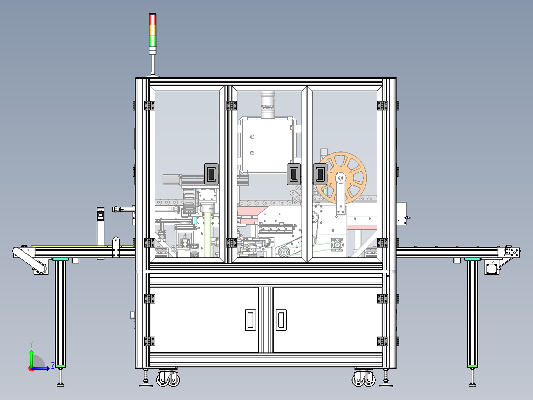 聚合物电池整形贴标机左视图