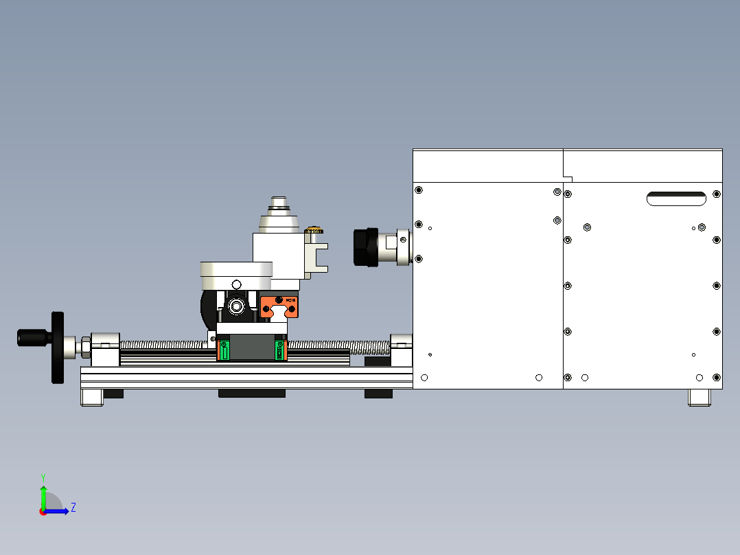 小型车床结构3D图纸 STP格式左视图