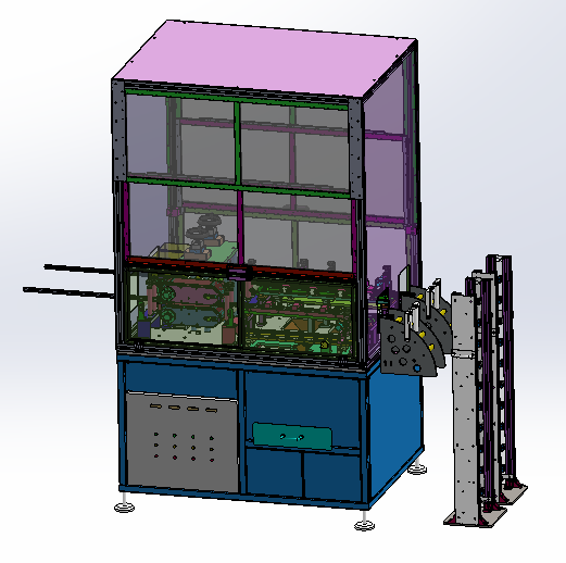 双牵引水平打孔机（sw18可编辑+bom+工程图）