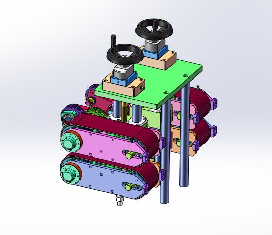 双牵引水平打孔机（sw18可编辑+bom+工程图）