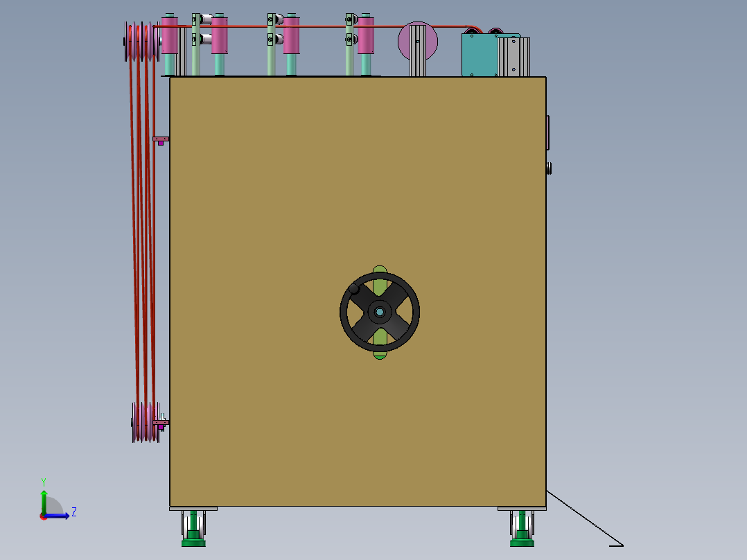 自动裁线放线机sw18可编辑左视图