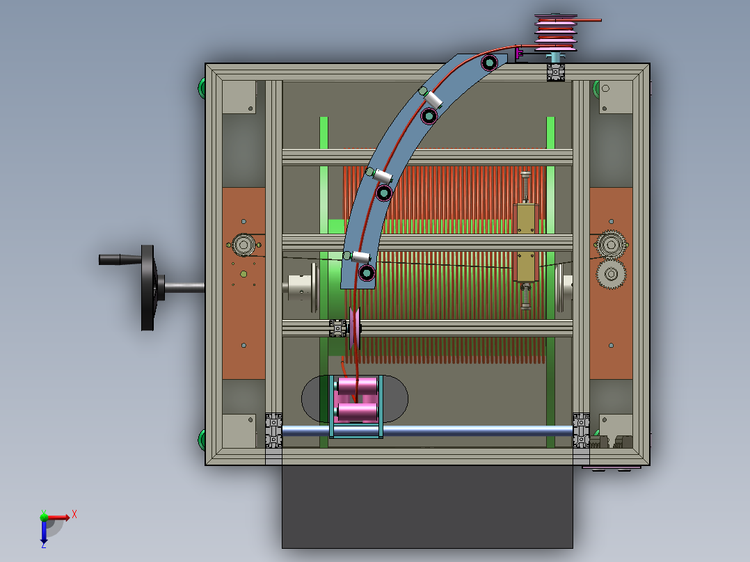 自动裁线放线机sw18可编辑俯视图