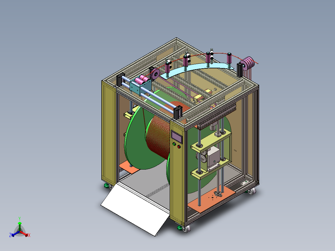 自动裁线放线机sw18可编辑正等轴测图
