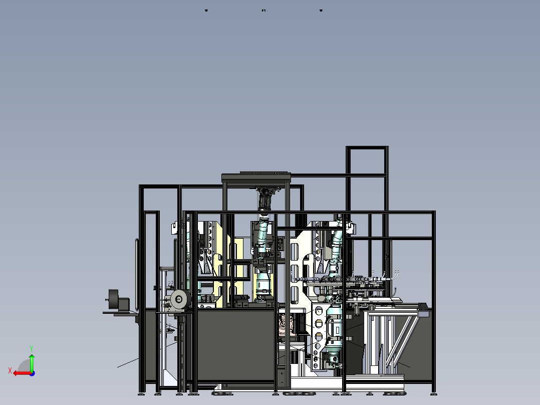 货车部件多工位全自动测试机后视图