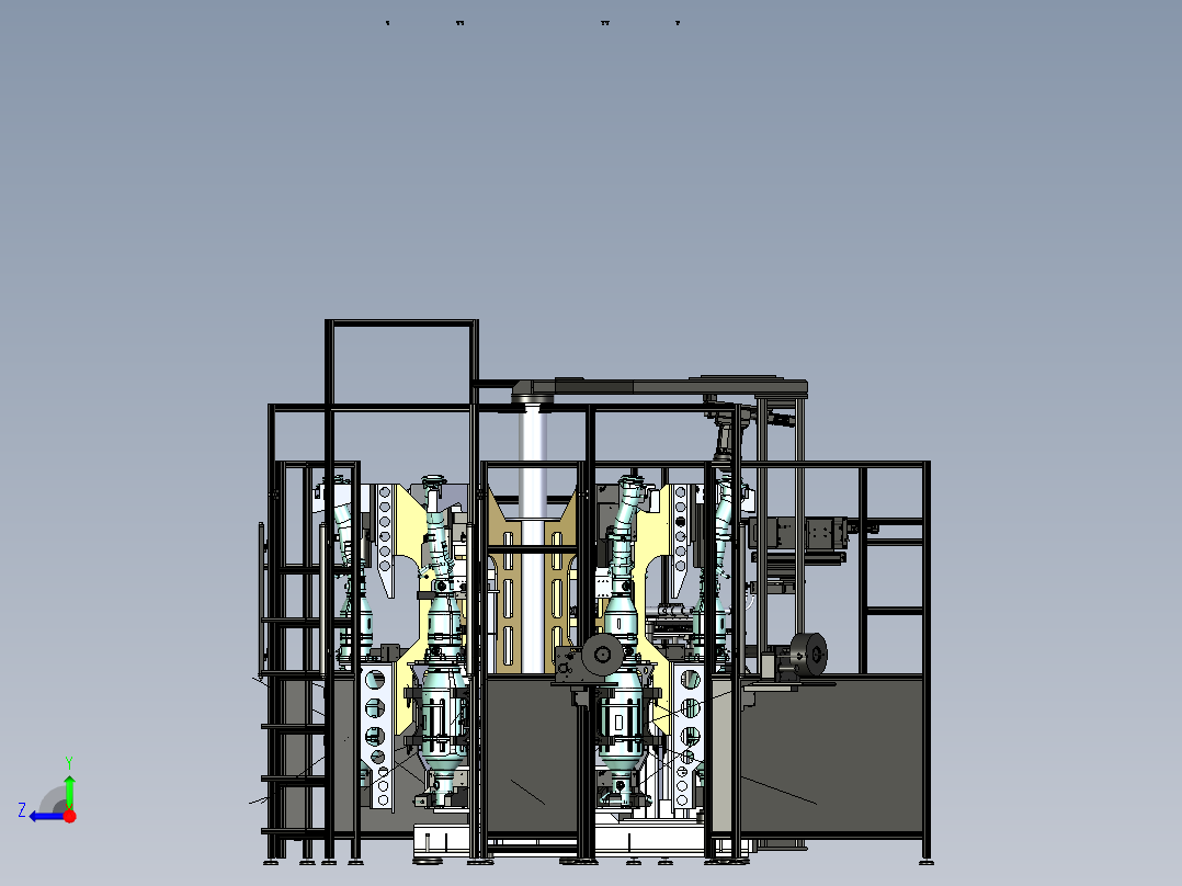 货车部件多工位全自动测试机右视图