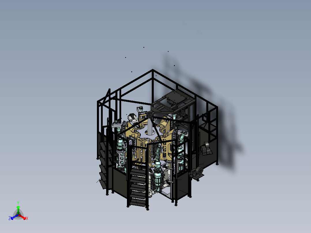 货车部件多工位全自动测试机正等轴测图