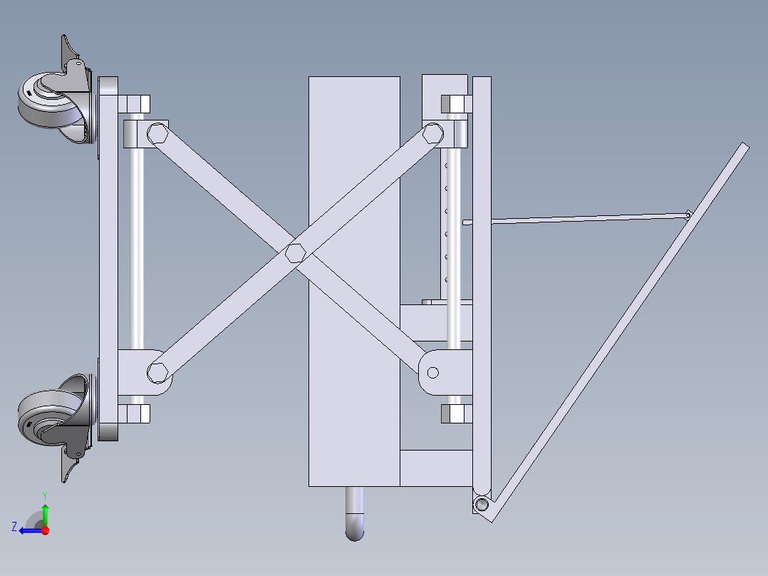 升降桌子右视图