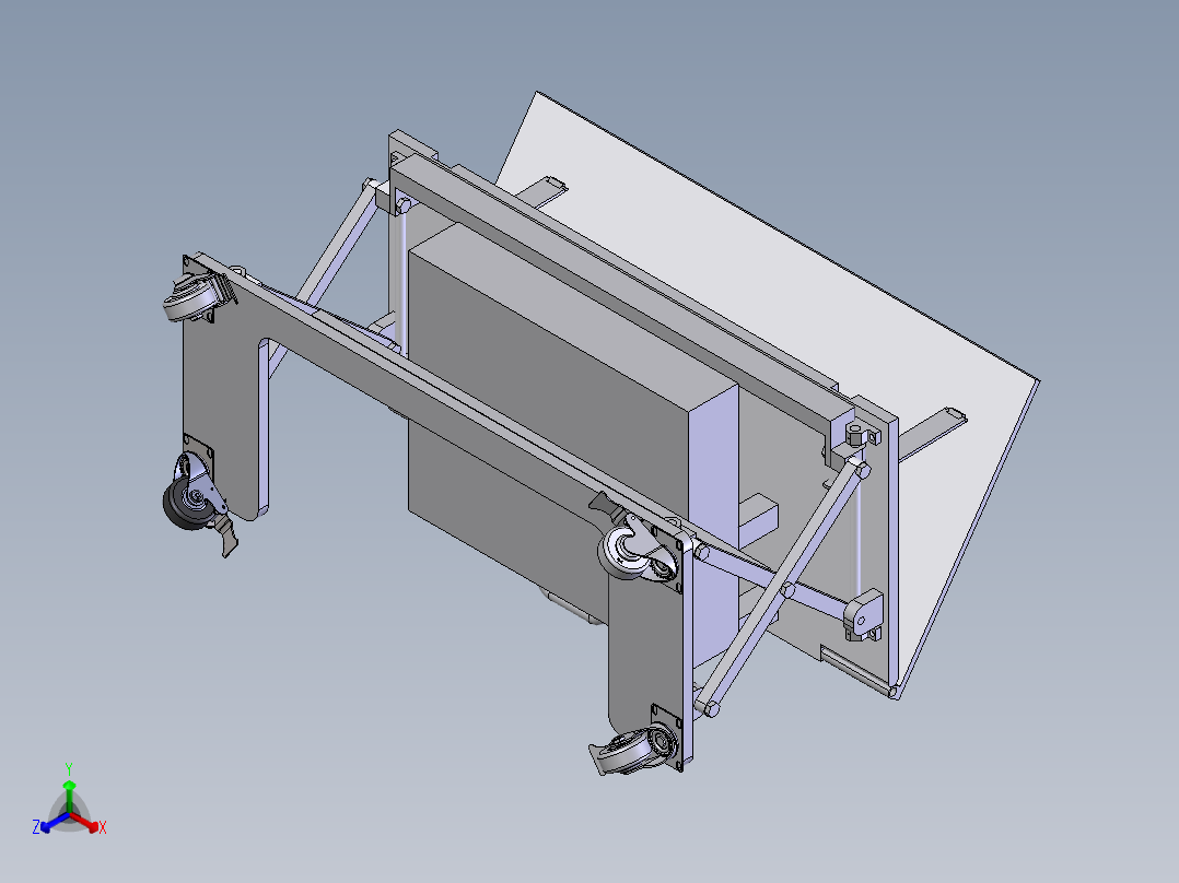 升降桌子正等轴测图