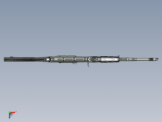 手枪左轮冲锋枪老式狙击步枪设计3D图纸AKM Assembled Rifle STP IGS俯视缩略图