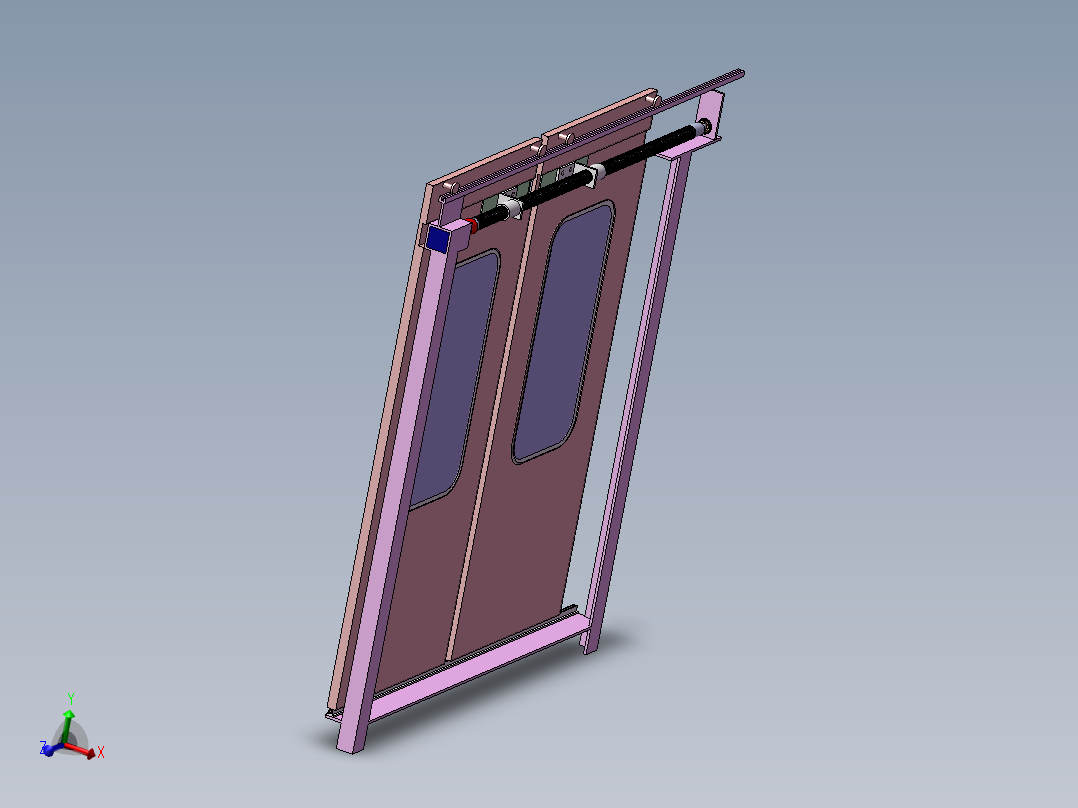 高铁电控移动门设计三维Step+CAD+说明书主视图
