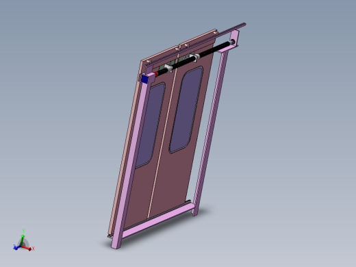 高铁电控移动门设计三维Step+CAD+说明书
