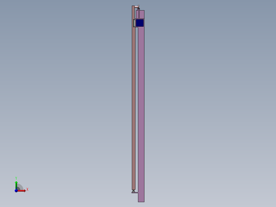 高铁电控移动门设计三维Step+CAD+说明书前视图