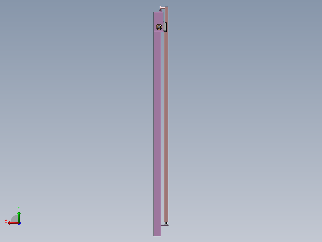 高铁电控移动门设计三维Step+CAD+说明书后视图