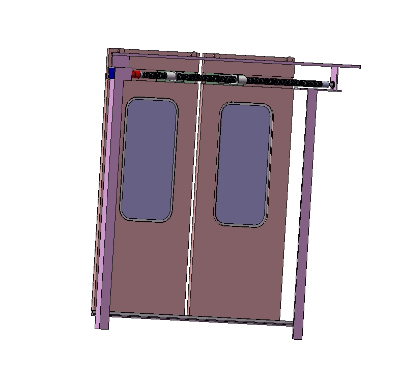 高铁电控移动门设计三维Step+CAD+说明书