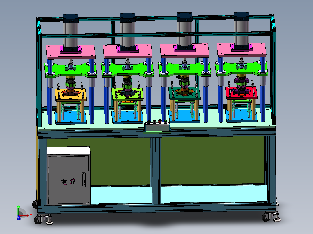 四工位新能源汽车水泵支架压装