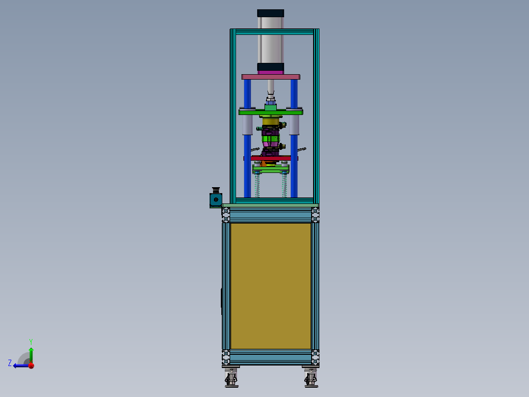 四工位新能源汽车水泵支架压装右视图