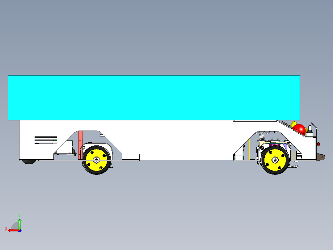 背负型智能输送小车设计后视图