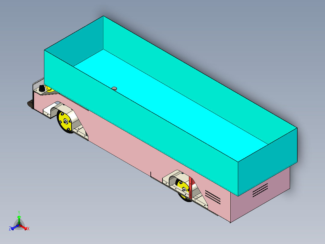 背负型智能输送小车设计正等轴测图