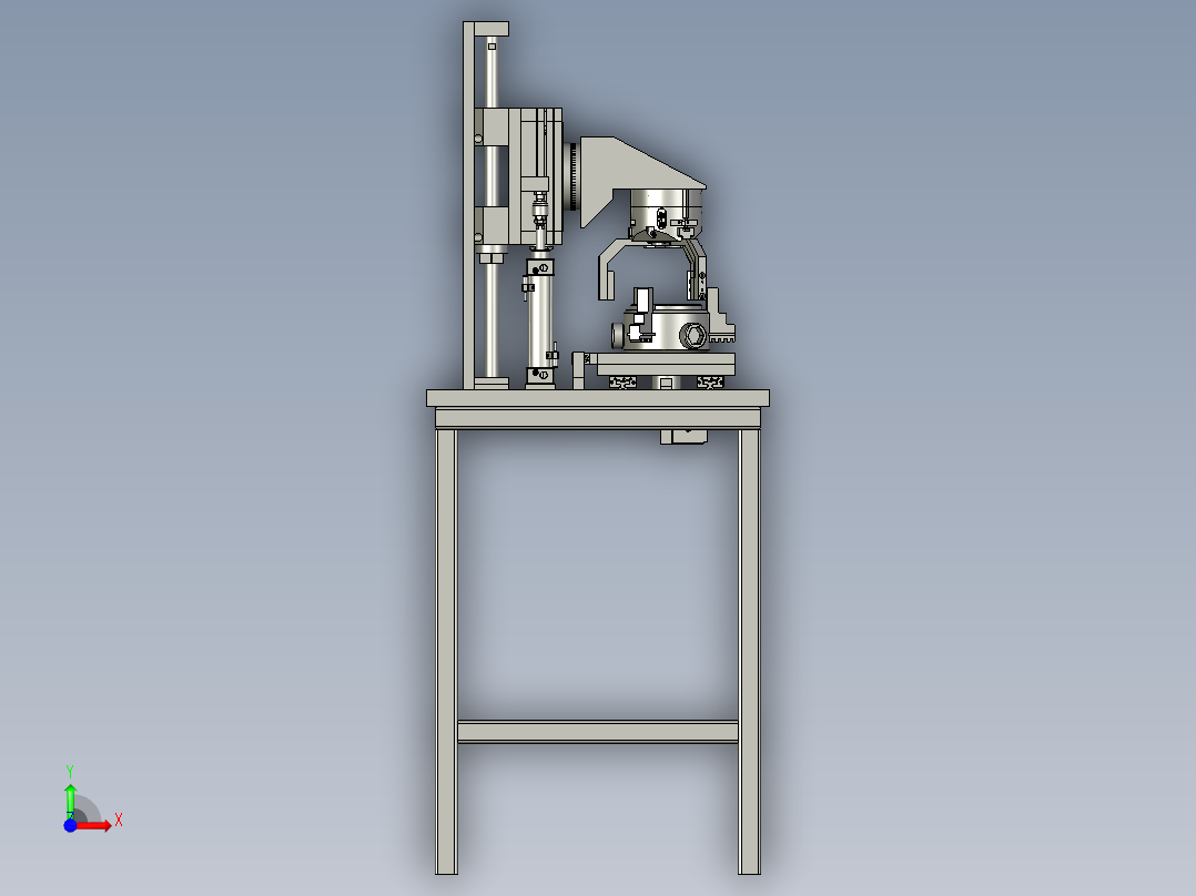 工件翻转中转台前视图