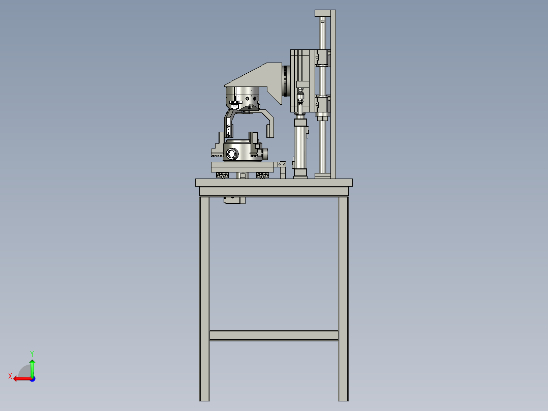 工件翻转中转台后视图