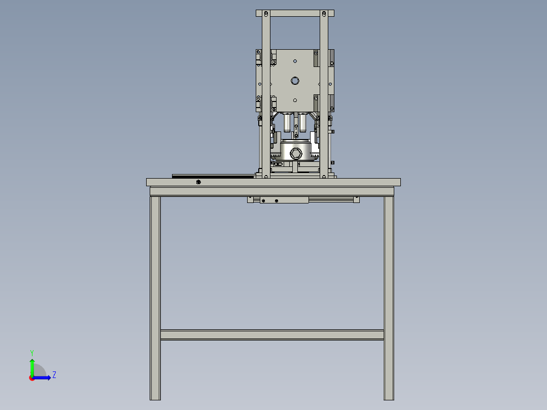 工件翻转中转台左视图