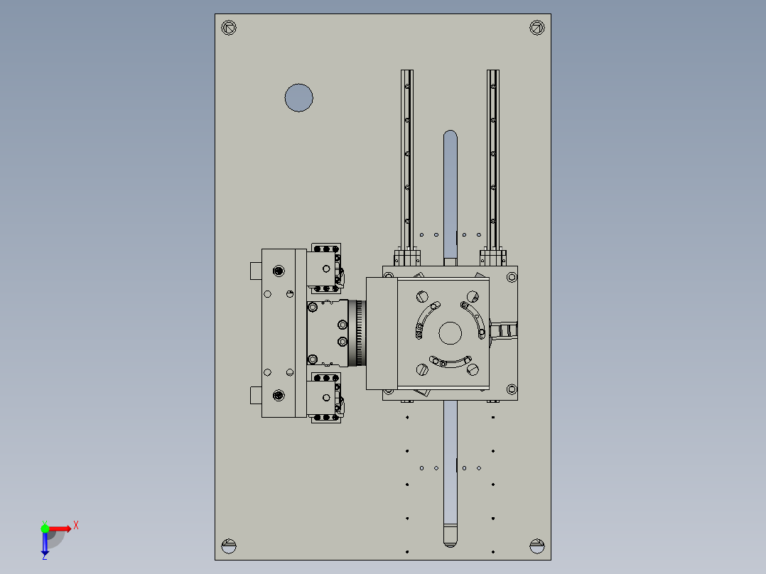 工件翻转中转台俯视图