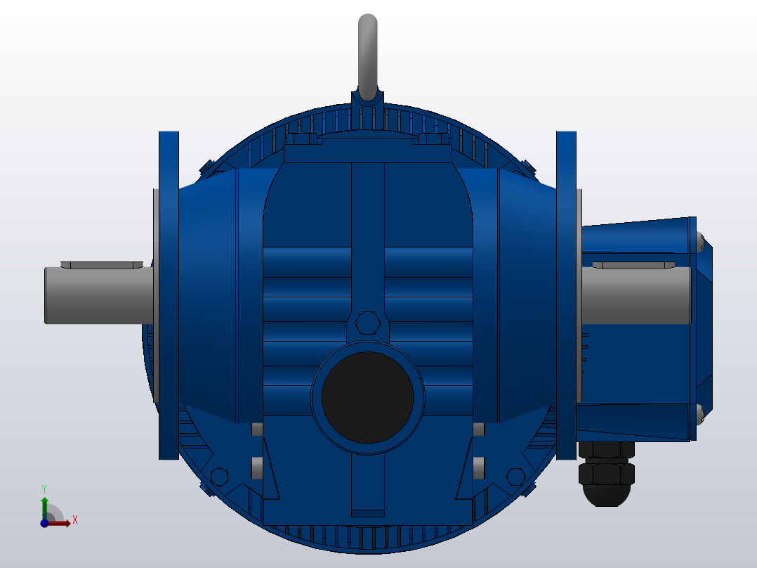 SF67法兰轴伸式安装斜齿-蜗轮蜗杆减速机SF67-YV5.5-4P-13.27-M1-0°-A+B前视图