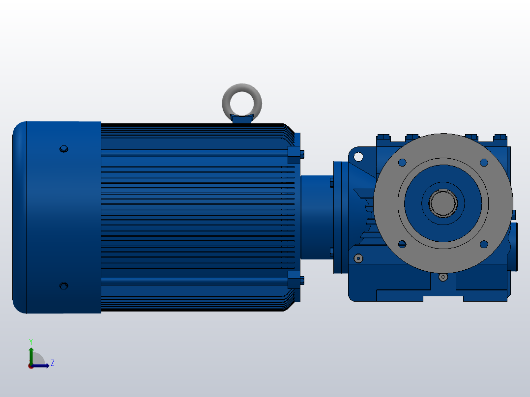 SF67法兰轴伸式安装斜齿-蜗轮蜗杆减速机SF67-YV5.5-4P-13.27-M1-0°-A+B左视图