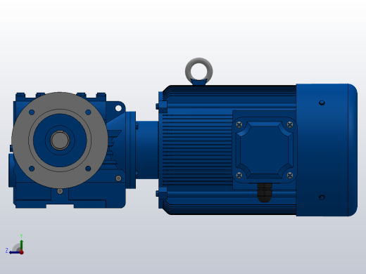 SF67法兰轴伸式安装斜齿-蜗轮蜗杆减速机SF67-YV5.5-4P-13.27-M1-0°-A+B右视缩略图