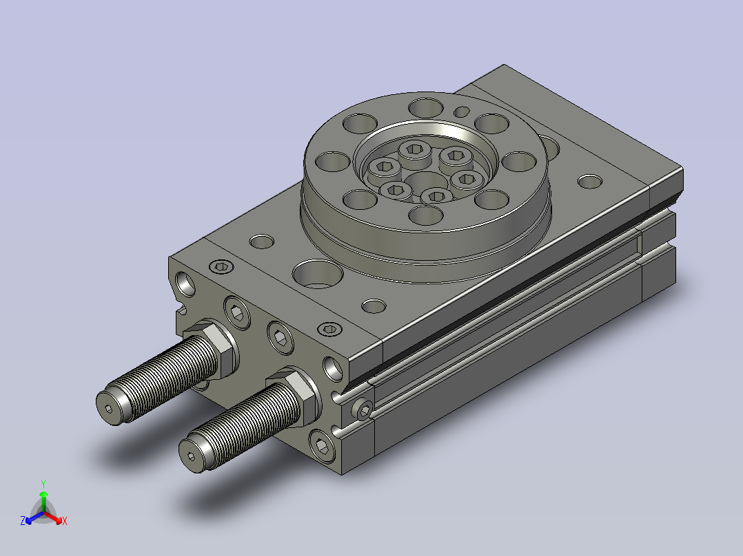 旋转气缸HMSQ系列HMSQB70R主视图