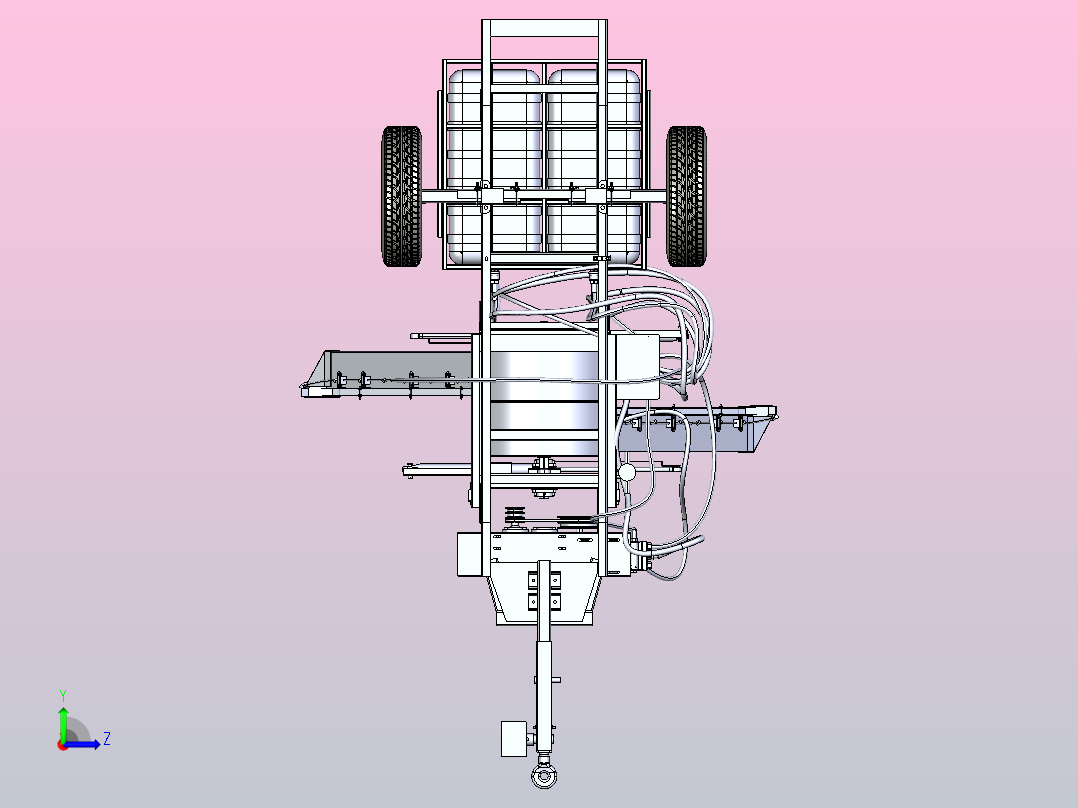 喷药拖式小车打药机左视图