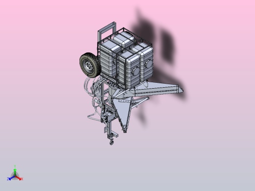 喷药拖式小车打药机正等轴测缩略图