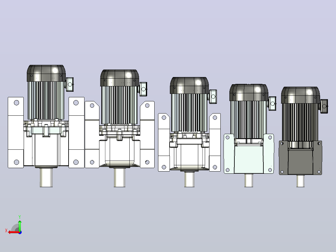 三菱电机7，5kW dm-dp系列圆柱齿轮电机后视图